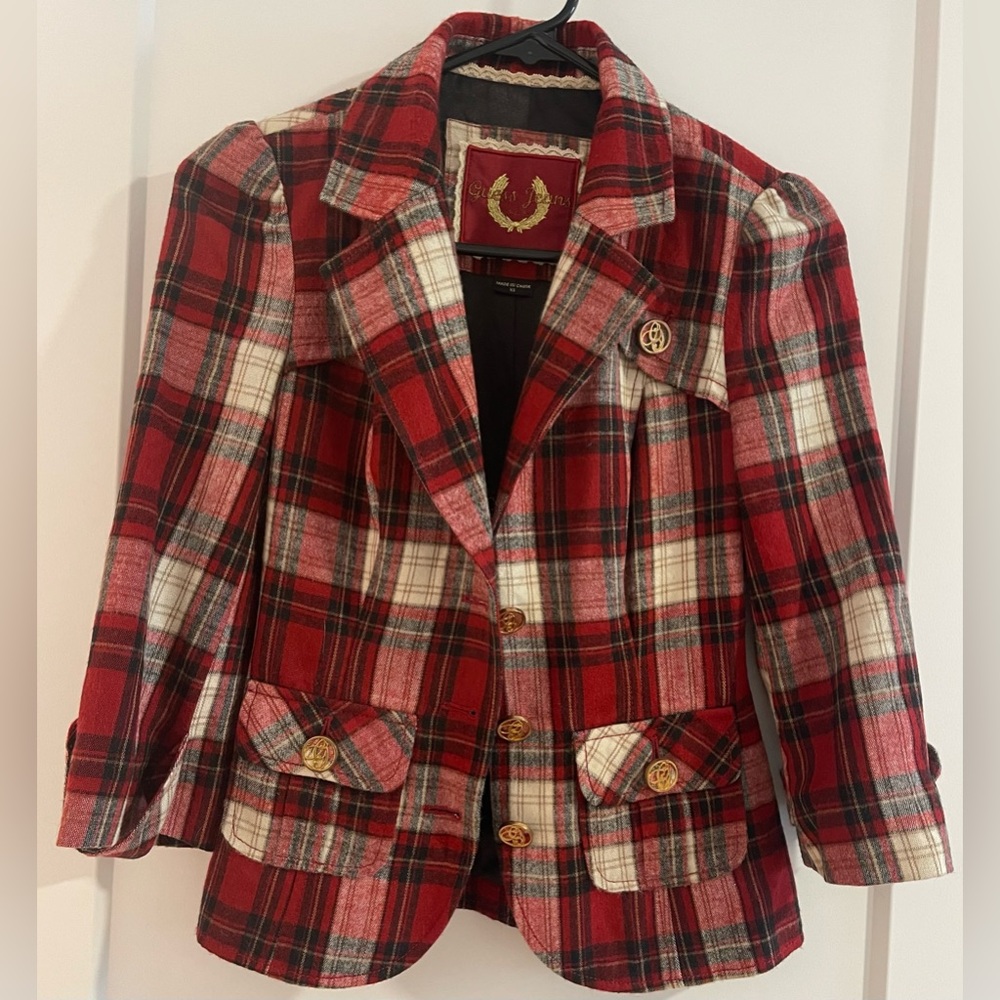 Guess Y2K Red Plaid women Blazer